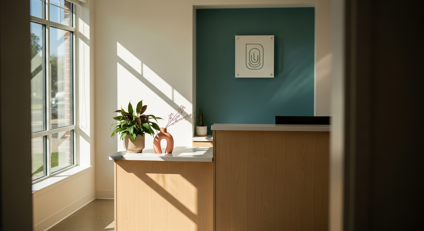 A calm, welcoming practice front desk